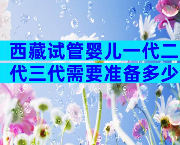 西藏试管婴儿一代二代三代需要准备多少钱？