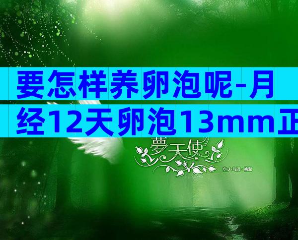 要怎样养卵泡呢-月经12天卵泡13mm正常吗