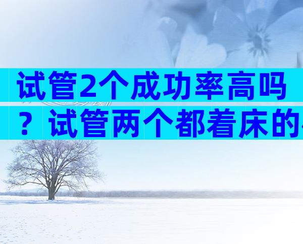 试管2个成功率高吗？试管两个都着床的概率高吗？