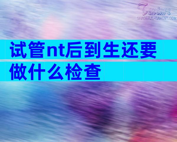 试管nt后到生还要做什么检查
