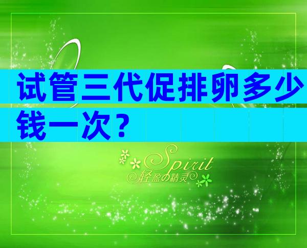 试管三代促排卵多少钱一次？