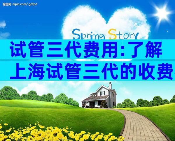 试管三代费用:了解上海试管三代的收费标准与流程