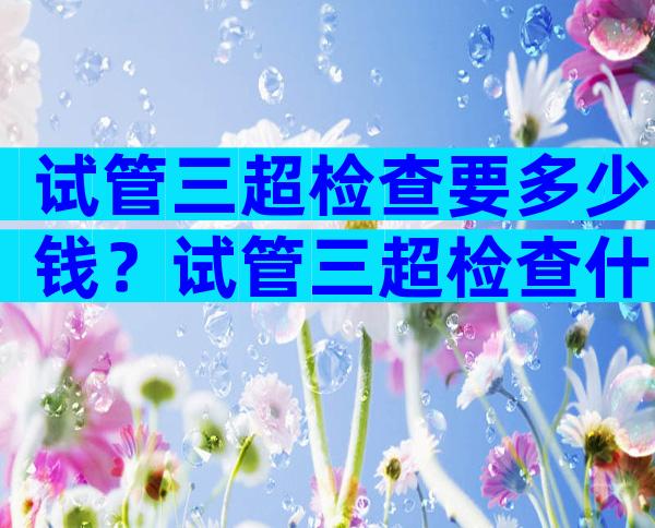 试管三超检查要多少钱？试管三超检查什么项目？