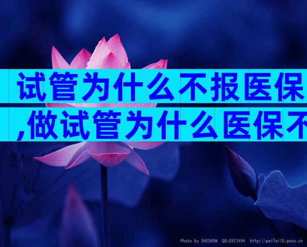 试管为什么不报医保,做试管为什么医保不能报销