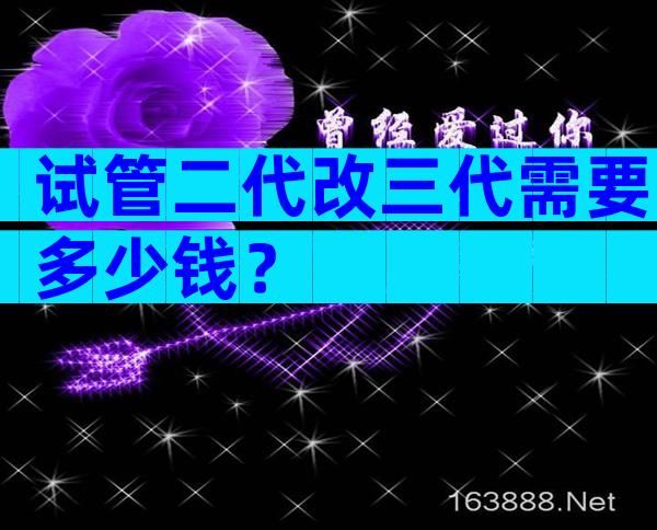 试管二代改三代需要多少钱？