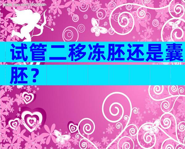 试管二移冻胚还是囊胚？