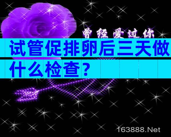 试管促排卵后三天做什么检查？