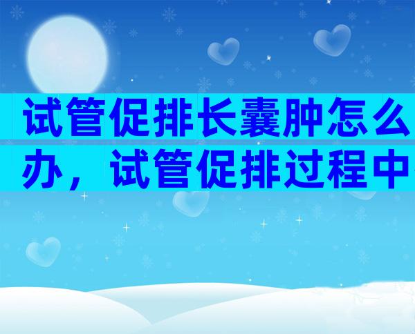 试管促排长囊肿怎么办，试管促排过程中排卵了怎么办