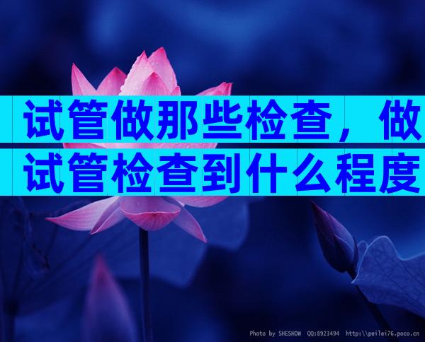 试管做那些检查，做试管检查到什么程度能定方案