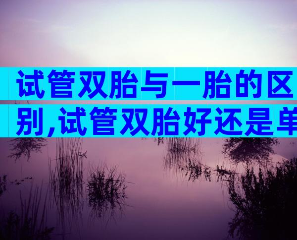 试管双胎与一胎的区别,试管双胎好还是单胎好
