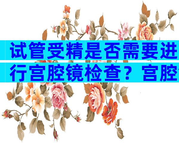 试管受精是否需要进行宫腔镜检查？宫腔镜检查的作用解读！
