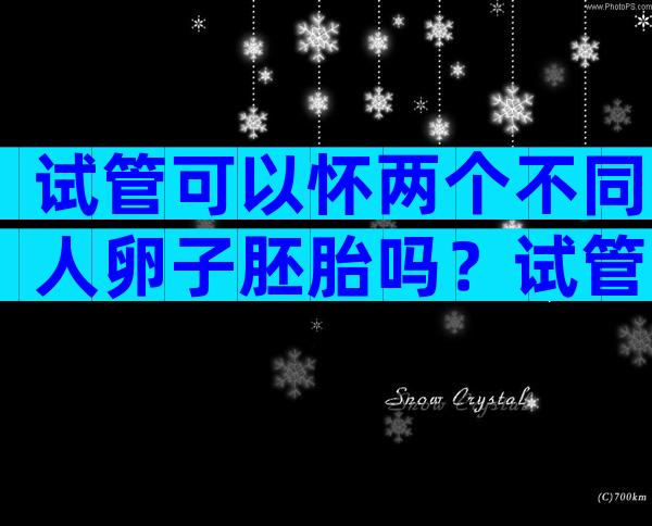 试管可以怀两个不同人卵子胚胎吗？试管可以放两个胚胎吗？