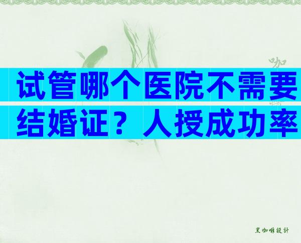 试管哪个医院不需要结婚证？人授成功率高吗？