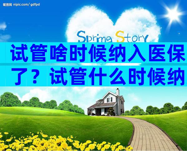 试管啥时候纳入医保了？试管什么时候纳入医保？
