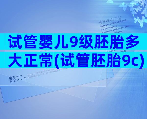 试管婴儿9级胚胎多大正常(试管胚胎9c)