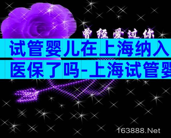 试管婴儿在上海纳入医保了吗-上海试管婴儿能报销吗
