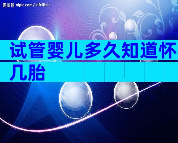 试管婴儿多久知道怀几胎