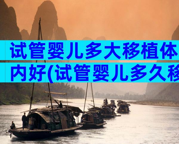 试管婴儿多大移植体内好(试管婴儿多久移植到体内)