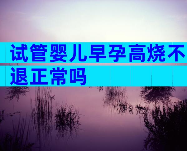 试管婴儿早孕高烧不退正常吗