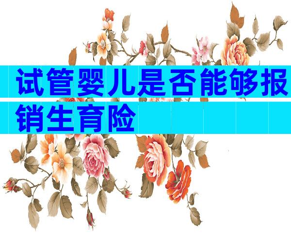 试管婴儿是否能够报销生育险