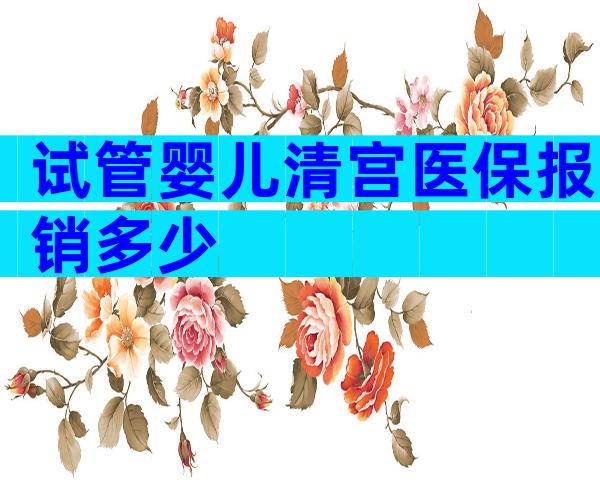 试管婴儿清宫医保报销多少