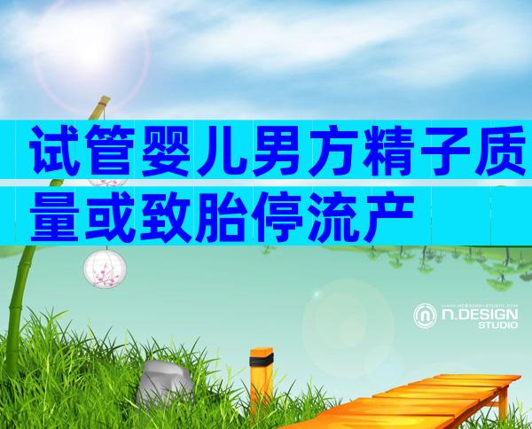 试管婴儿男方精子质量或致胎停流产