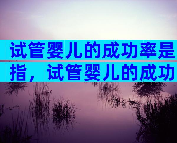 试管婴儿的成功率是指，试管婴儿的成功率是指什么？