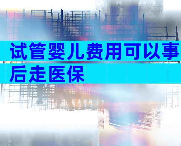 试管婴儿费用可以事后走医保