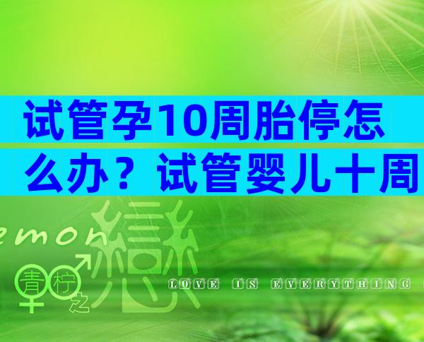 试管孕10周胎停怎么办？试管婴儿十周了会不会停胎？