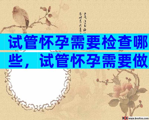 试管怀孕需要检查哪些，试管怀孕需要做什么检查