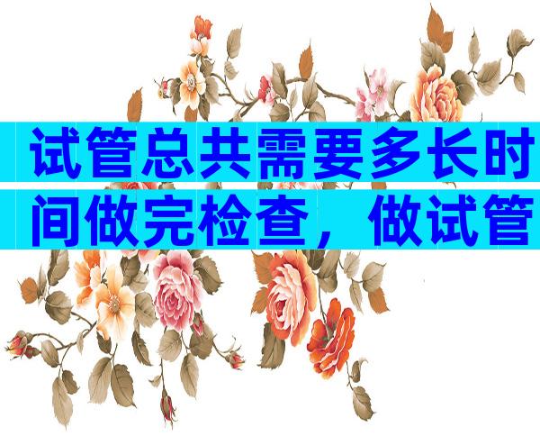试管总共需要多长时间做完检查，做试管婴儿需要多长时间都需要做什么检查