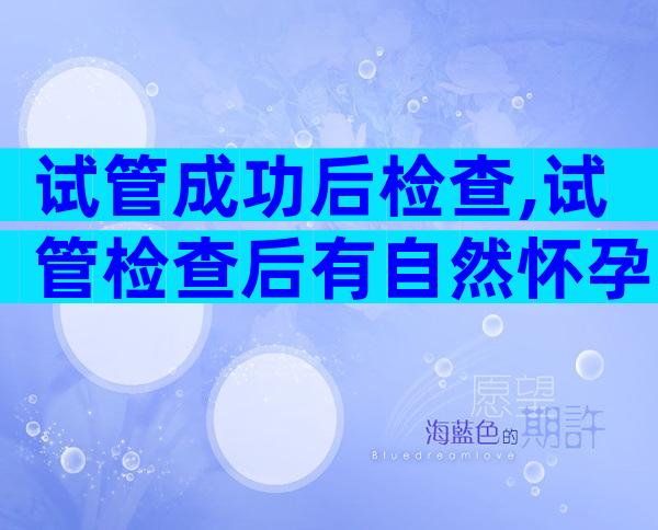 试管成功后检查,试管检查后有自然怀孕吗