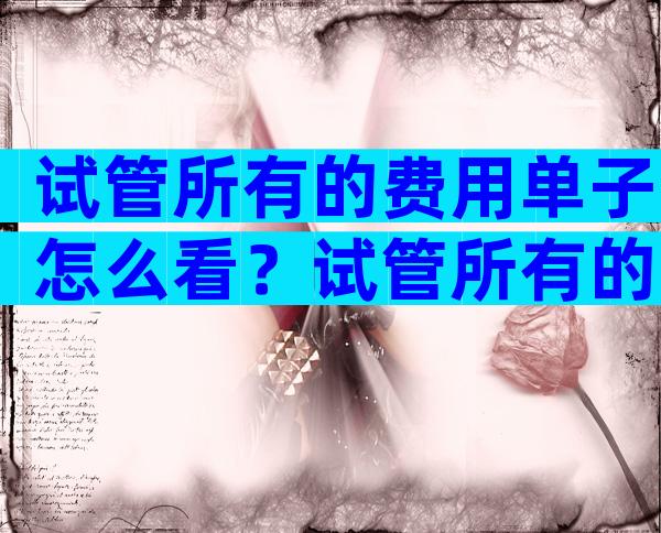 试管所有的费用单子怎么看？试管所有的费用单子怎么看的？