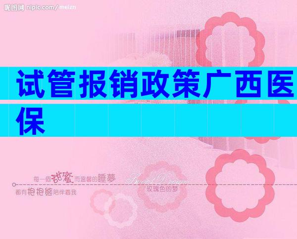 试管报销政策广西医保