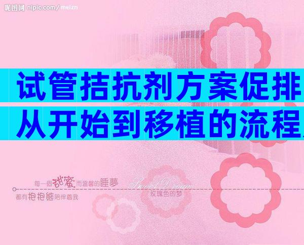 试管拮抗剂方案促排从开始到移植的流程是怎样的？