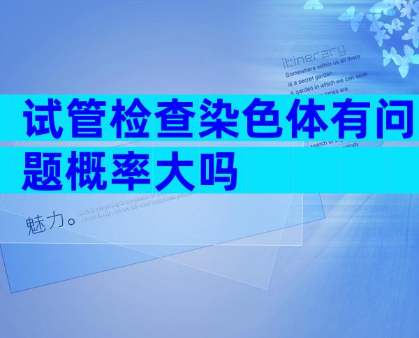 试管检查染色体有问题概率大吗