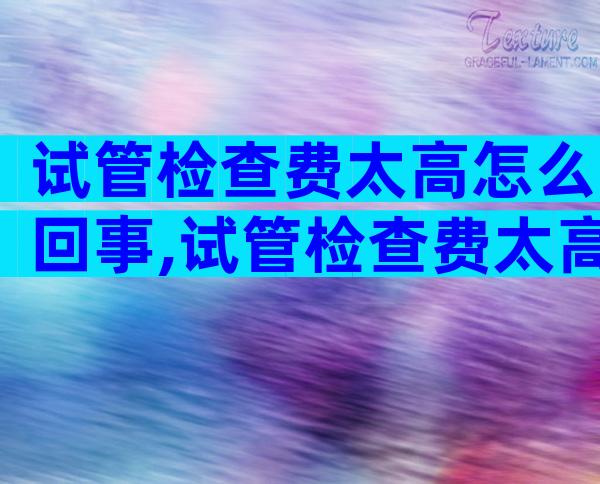 试管检查费太高怎么回事,试管检查费太高怎么回事啊