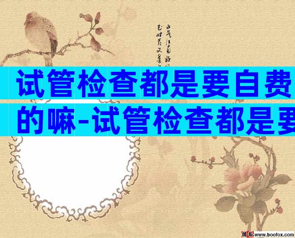 试管检查都是要自费的嘛-试管检查都是要自费的嘛