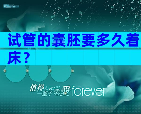 试管的囊胚要多久着床？