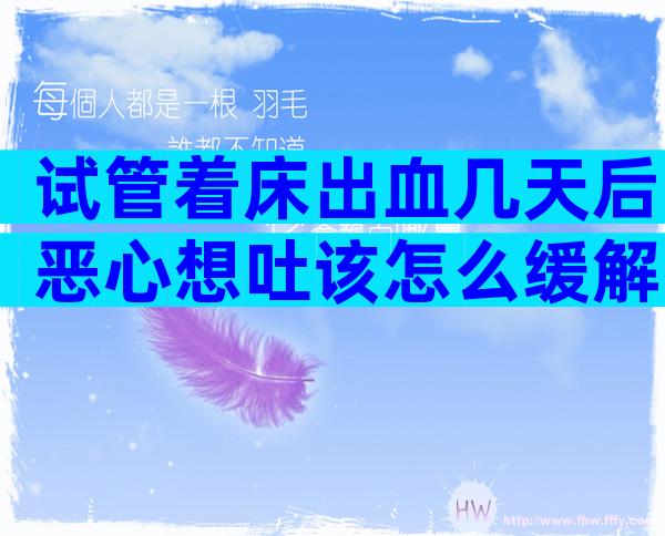 试管着床出血几天后恶心想吐该怎么缓解？