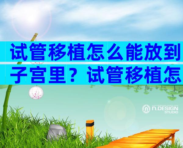 试管移植怎么能放到子宫里？试管移植怎么放入子宫？