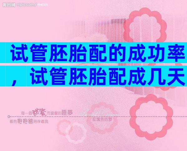 试管胚胎配的成功率，试管胚胎配成几天可以确定？