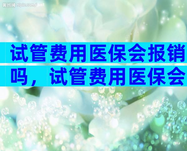 试管费用医保会报销吗，试管费用医保会报销吗