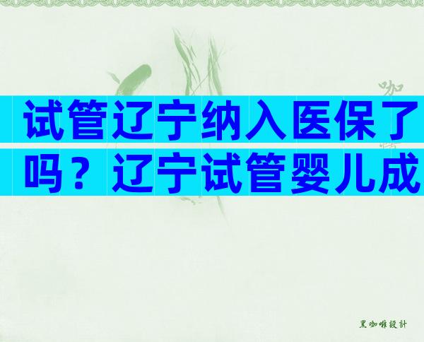 试管辽宁纳入医保了吗？辽宁试管婴儿成功率排名