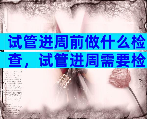 试管进周前做什么检查，试管进周需要检查什么