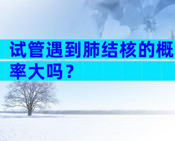 试管遇到肺结核的概率大吗？