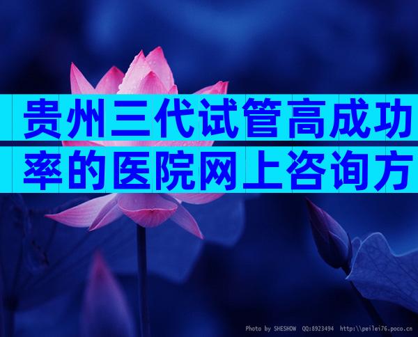 贵州三代试管高成功率的医院网上咨询方式,附贵州医院排名介绍