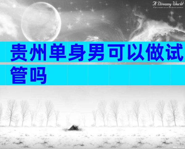 贵州单身男可以做试管吗