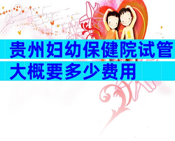 贵州妇幼保健院试管大概要多少费用