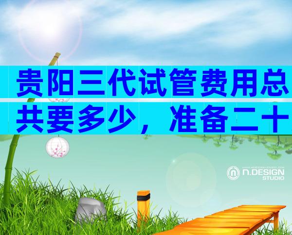 贵阳三代试管费用总共要多少，准备二十万够吗？